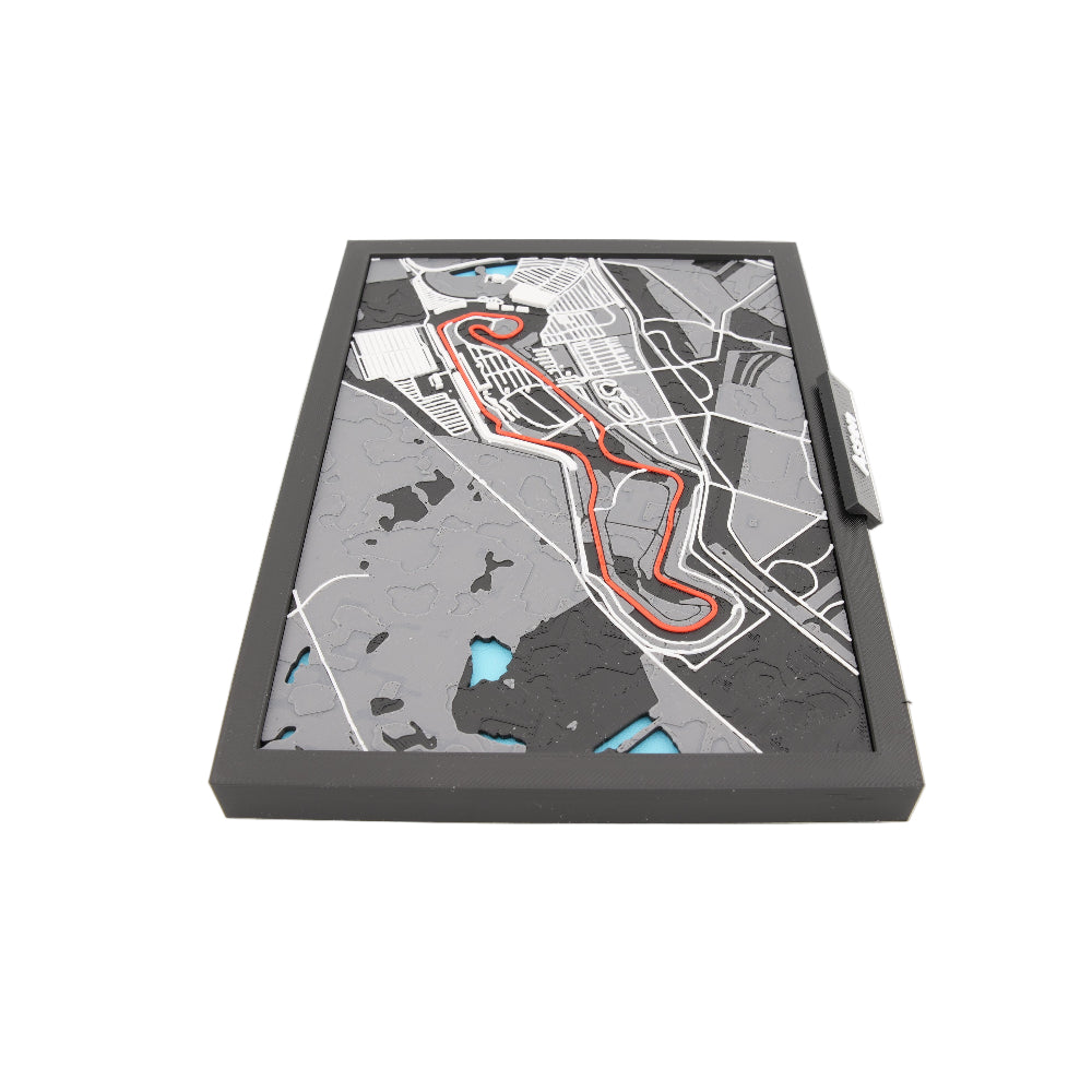 Qatar Grand Prix 3D Racetrack Map – Layered Circuit Art and Desk Display | Premium Motorsport Decor for Racing Fans