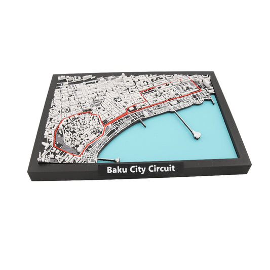 Baku City Circuit 3D Racetrack Map – Premium Layered Street Circuit Art & Desk Display | Motorsport Gift for Racing Fans