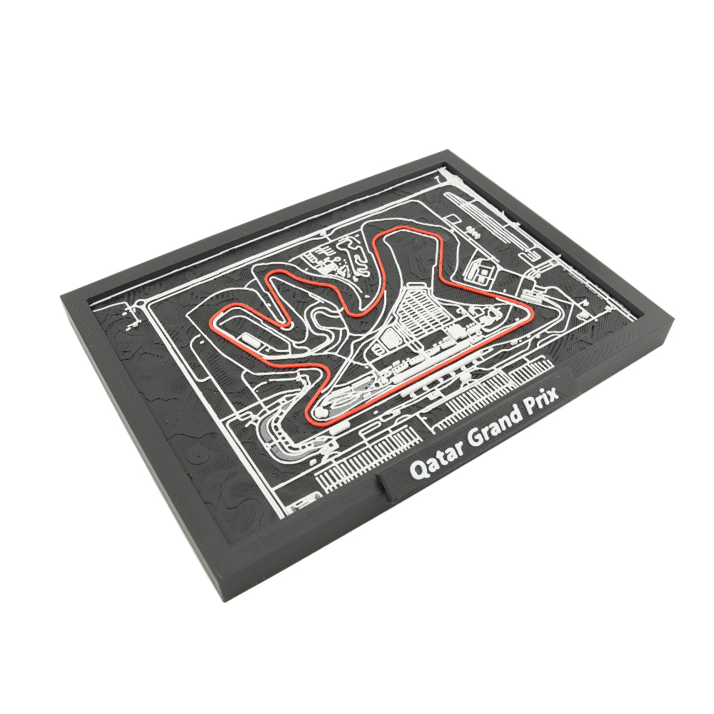 Qatar Grand Prix 3D Circuit Map Decor - Layered Lusail Racetrack Model for Desk or Wall Display | Motorsport Gift for Racing Fans