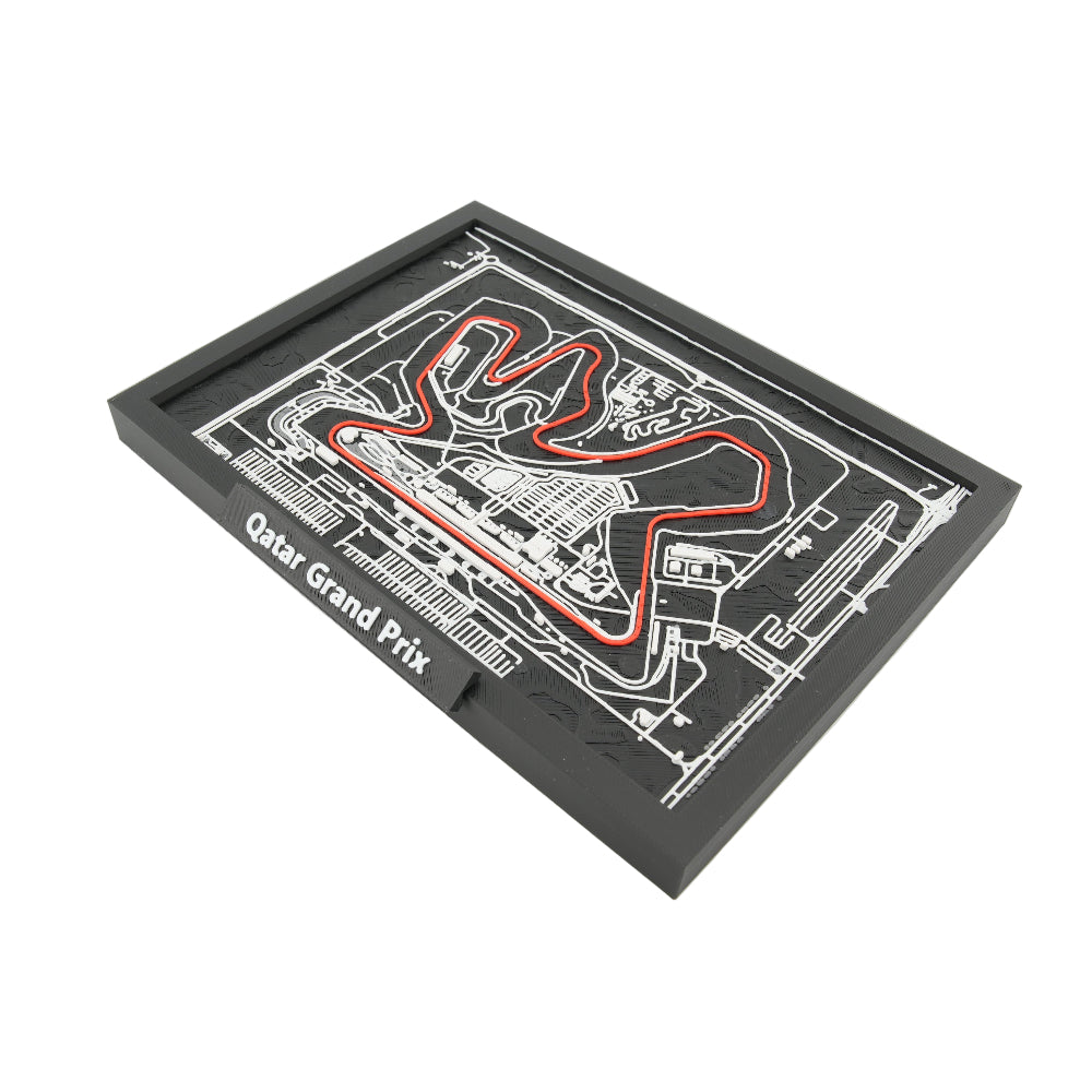 Qatar Grand Prix 3D Circuit Map Decor - Layered Lusail Racetrack Model for Desk or Wall Display | Motorsport Gift for Racing Fans