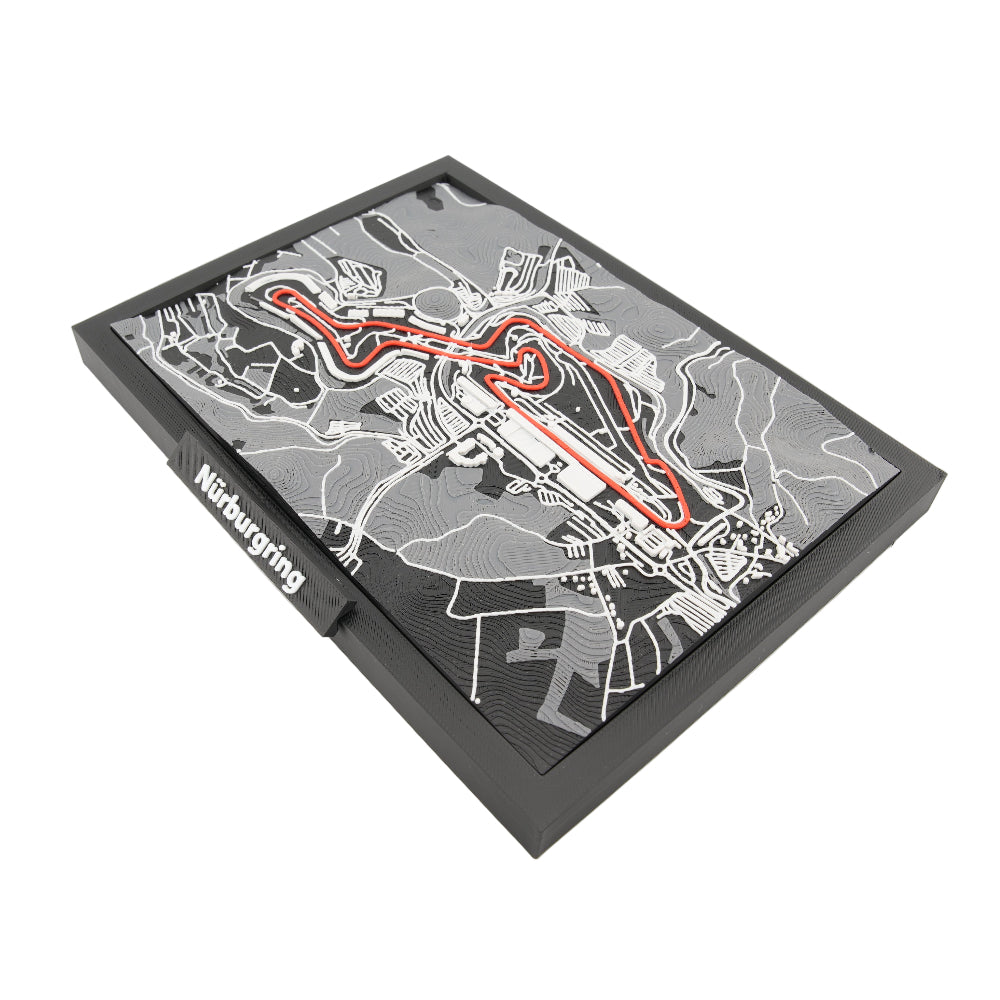 Nürburgring GP Circuit 3D Track Map – Layered Topographic Racing Art and Desk Display | Motorsport Decor and Gift for Fans