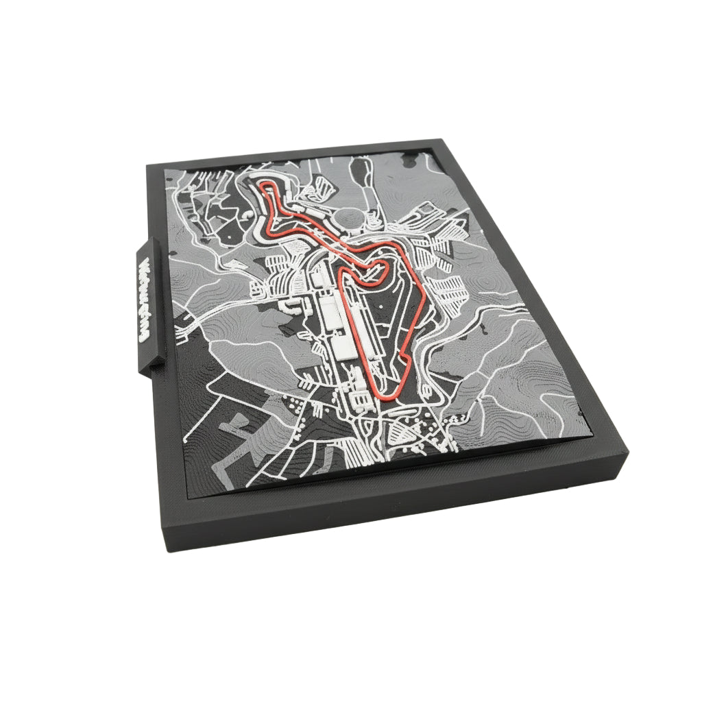 Nürburgring GP Circuit 3D Track Map – Layered Topographic Racing Art and Desk Display | Motorsport Decor and Gift for Fans