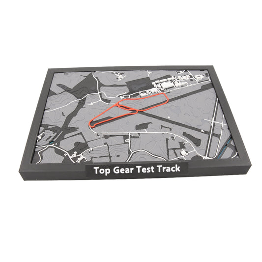 3D Topographic Circuit Map - Dunsfold Aerodrome Test Track Art Model | Layered Racing Course Display | Framed Motorsport Decor (7 in x 5 in)