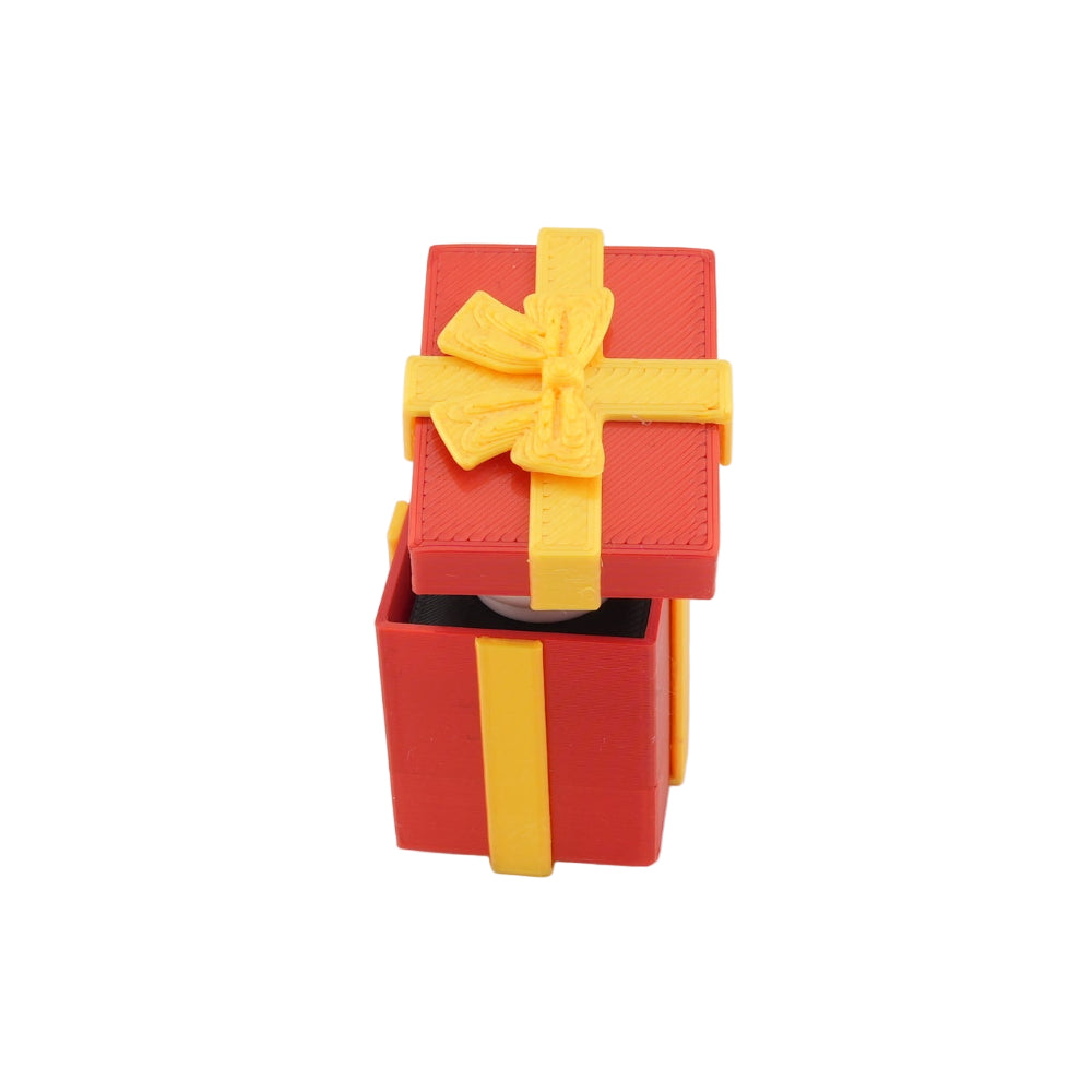 Holiday Gift Box Clicker – Christmas Pop-Up Fidget with Festive Red & Yellow Present Design
