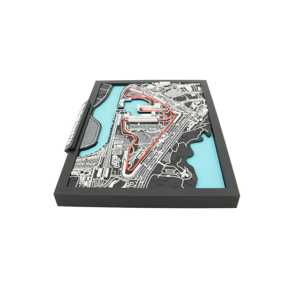 Abu Dhabi Grand Prix 3D Circuit Map - Framed Layered Track Model Art | Yas Marina Circuit Sculpture Decor | Motorsport Gift for Fans