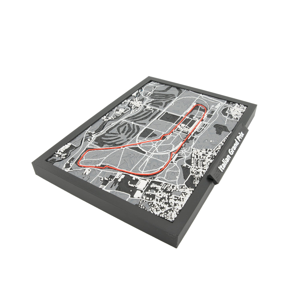 Italian Grand Prix 3D Circuit Map – Framed Layered Track Artwork and Topographic Landscape Model – Racing Fan Desk and Wall Decor