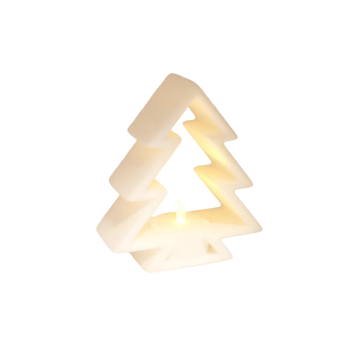 Modern Christmas Tree LED - Minimalist Holiday Table Decor and Warm White Flickering Light
