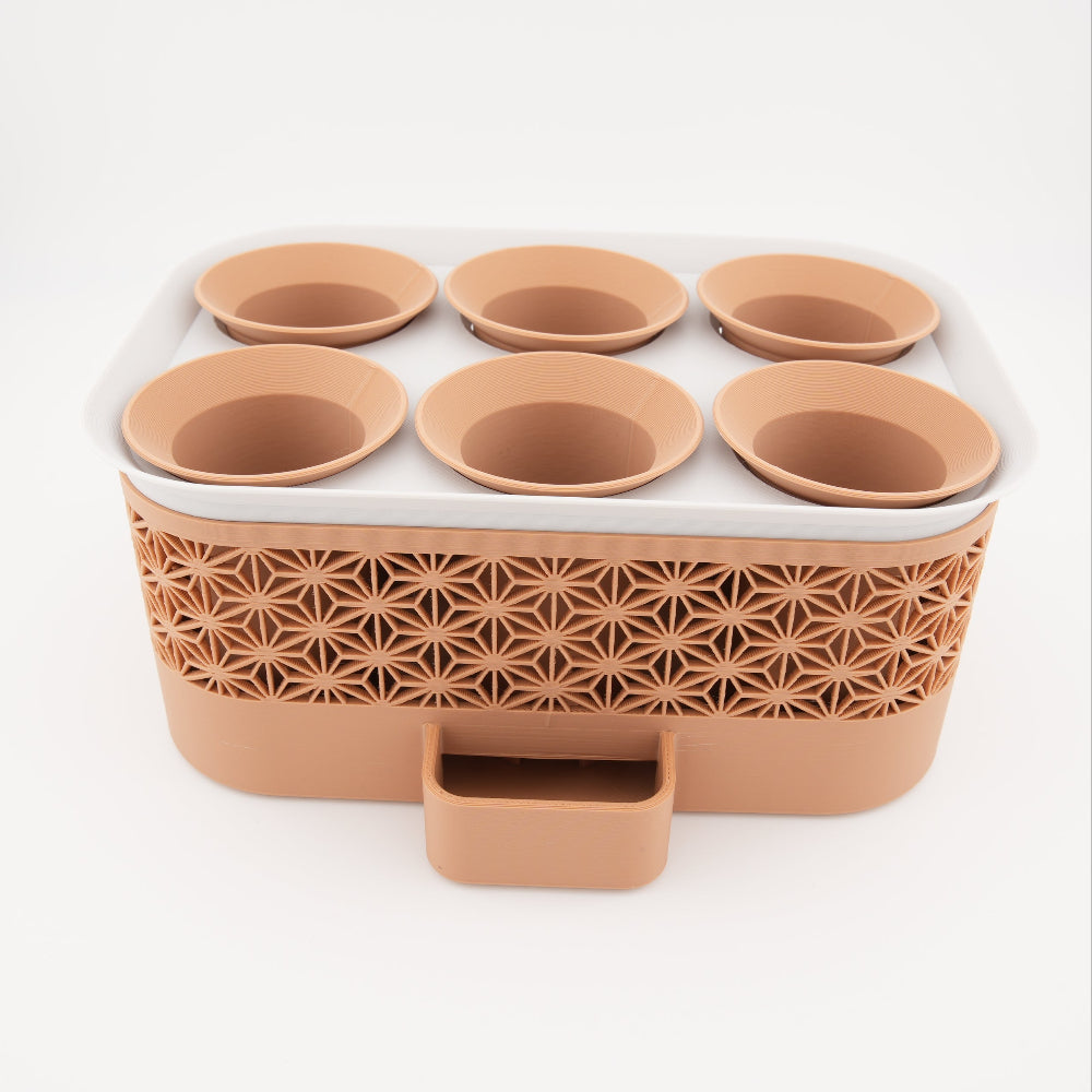 Self Watering Planter - Modern Indoor Herb and Flower Pot with Water Reservoir for Kitchen or Countertop