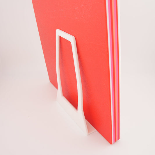 Plaque Stand and Plaque Holder - White Plastic Tabletop Display Stand for Desk and Display Plaques