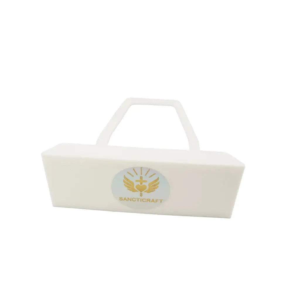 Plaque Stand and Plaque Holder - White Plastic Tabletop Display Stand for Desk and Display Plaques Sancticraft