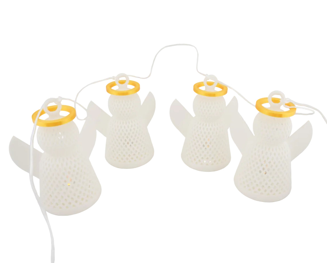 Scandinavian Decor Angel String Lights – Nordic Style Warm White Fairy Lights for Cozy Bedroom and Home Decor