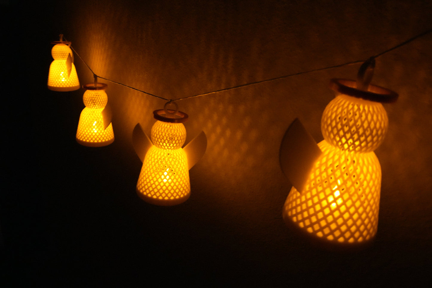 Scandinavian Decor Angel String Lights – Nordic Style Warm White Fairy Lights for Cozy Bedroom and Home Decor