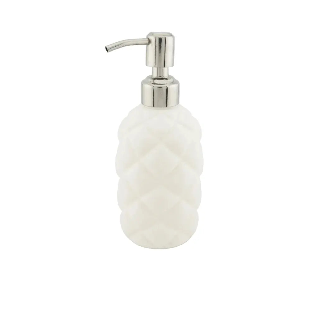 White Soap Dispenser for Bathroom Countertop, Decorative Plastic Hand Soap Pump, Refillable Lotion Dispenser, Modern Bathroom Decor Sancticraft