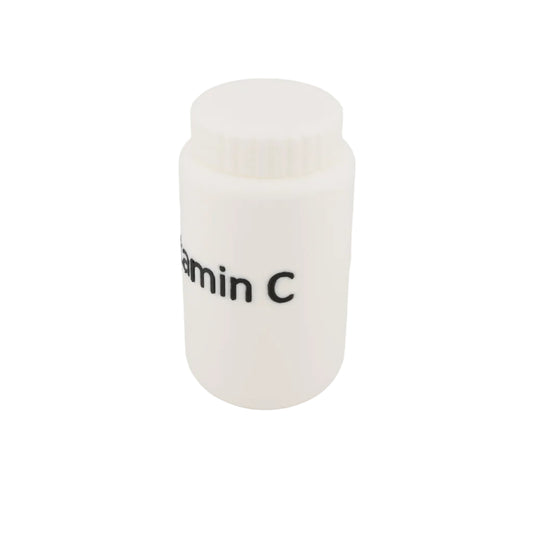 Pill Container Refillable Medicine and Vitamin Bottle with Custom Raised Text Built In