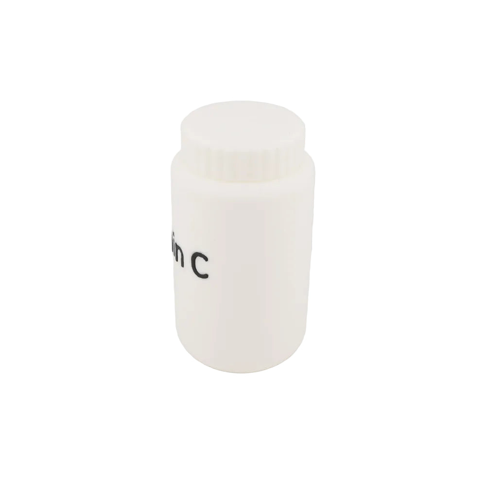 Pill Container Refillable Medicine and Vitamin Bottle with Custom Raised Text Built In