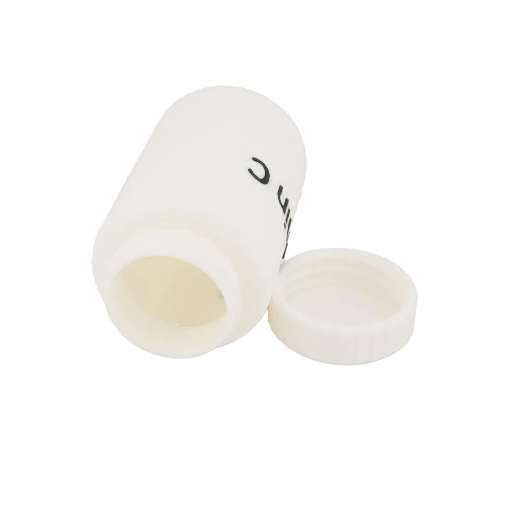 Pill Container Refillable Medicine and Vitamin Bottle with Custom Raised Text Built In