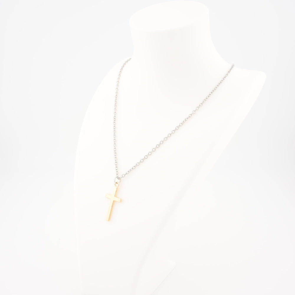 Cross Necklace 18K Gold Plated, Dainty Small Gold Cross Necklace, Tiny Faith Necklace for Women and Men
