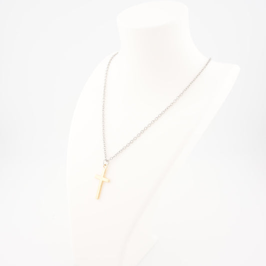 Cross Necklace 18K Gold Plated, Dainty Small Gold Cross Necklace, Tiny Faith Necklace for Women and Men