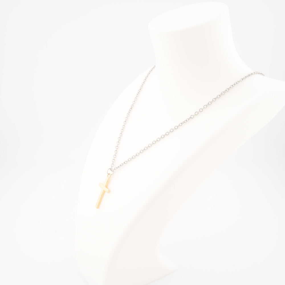 Cross Necklace 18K Gold Plated, Dainty Small Gold Cross Necklace, Tiny Faith Necklace for Women and Men