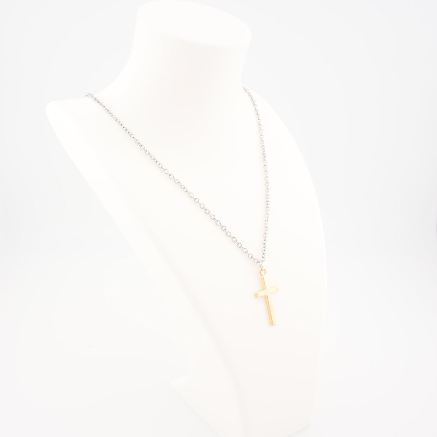 Cross Necklace 18K Gold Plated, Dainty Small Gold Cross Necklace, Tiny Faith Necklace for Women and Men
