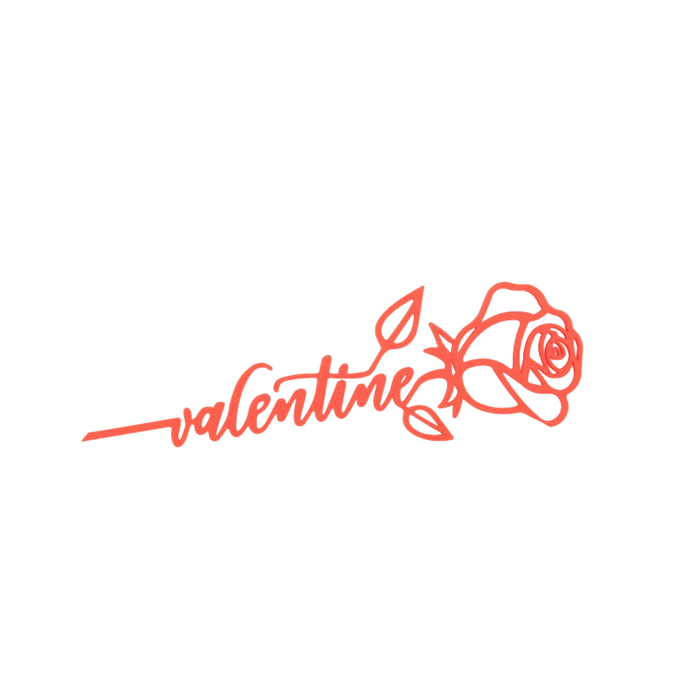 Valentine’s Day Cake Topper with Rose | Heart Love Cake Topper | Romantic Anniversary Cake Decoration