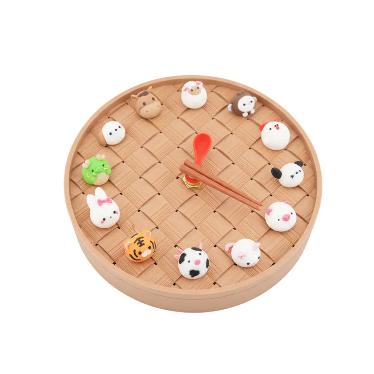 Chinese Zodiac Gift Decor Animal Figurine Clock Wall Mount Horse Lunar New Year Home Accent