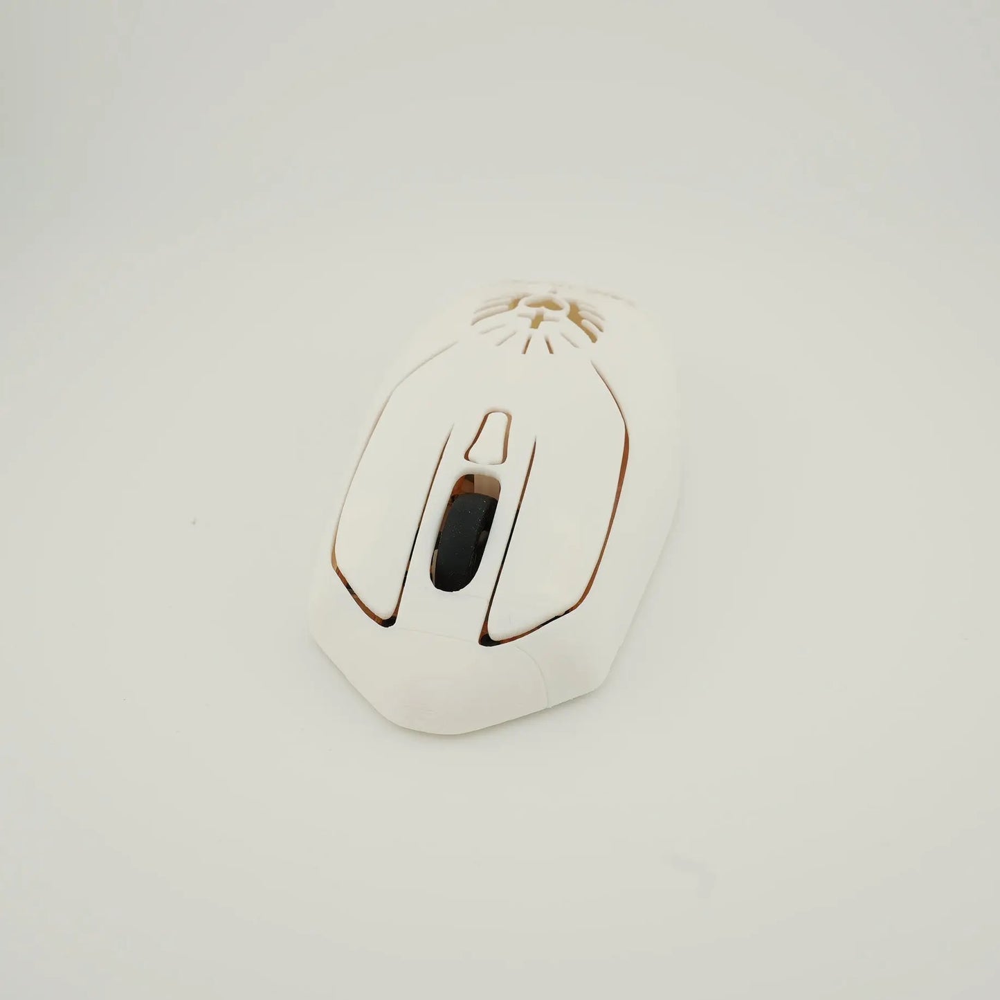 Ergonomic Sancticraft computer mouse angled desktop view