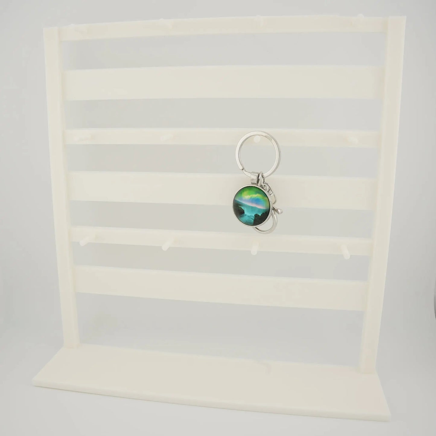 Keychain Display Rack - White Tabletop Display Stand for Charms and Accessories Sancticraft