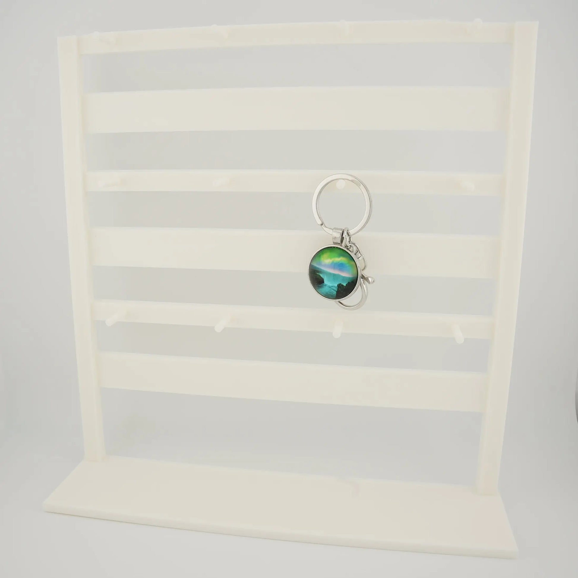 Keychain Display Rack - White Tabletop Display Stand for Charms and Accessories Sancticraft