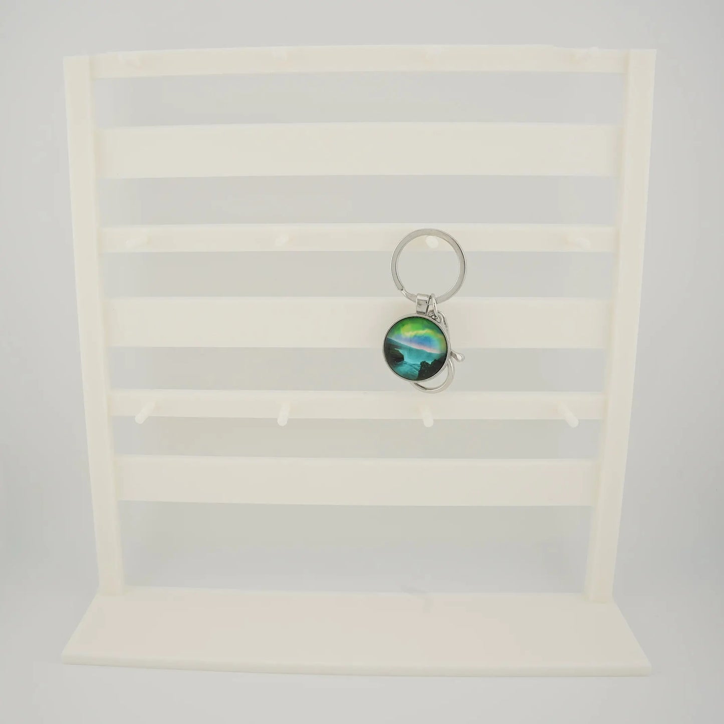 Keychain Display Rack - White Tabletop Display Stand for Charms and Accessories Sancticraft