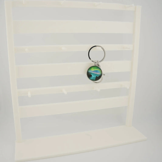 Keychain Display Rack - White Tabletop Display Stand for Charms and Accessories Sancticraft
