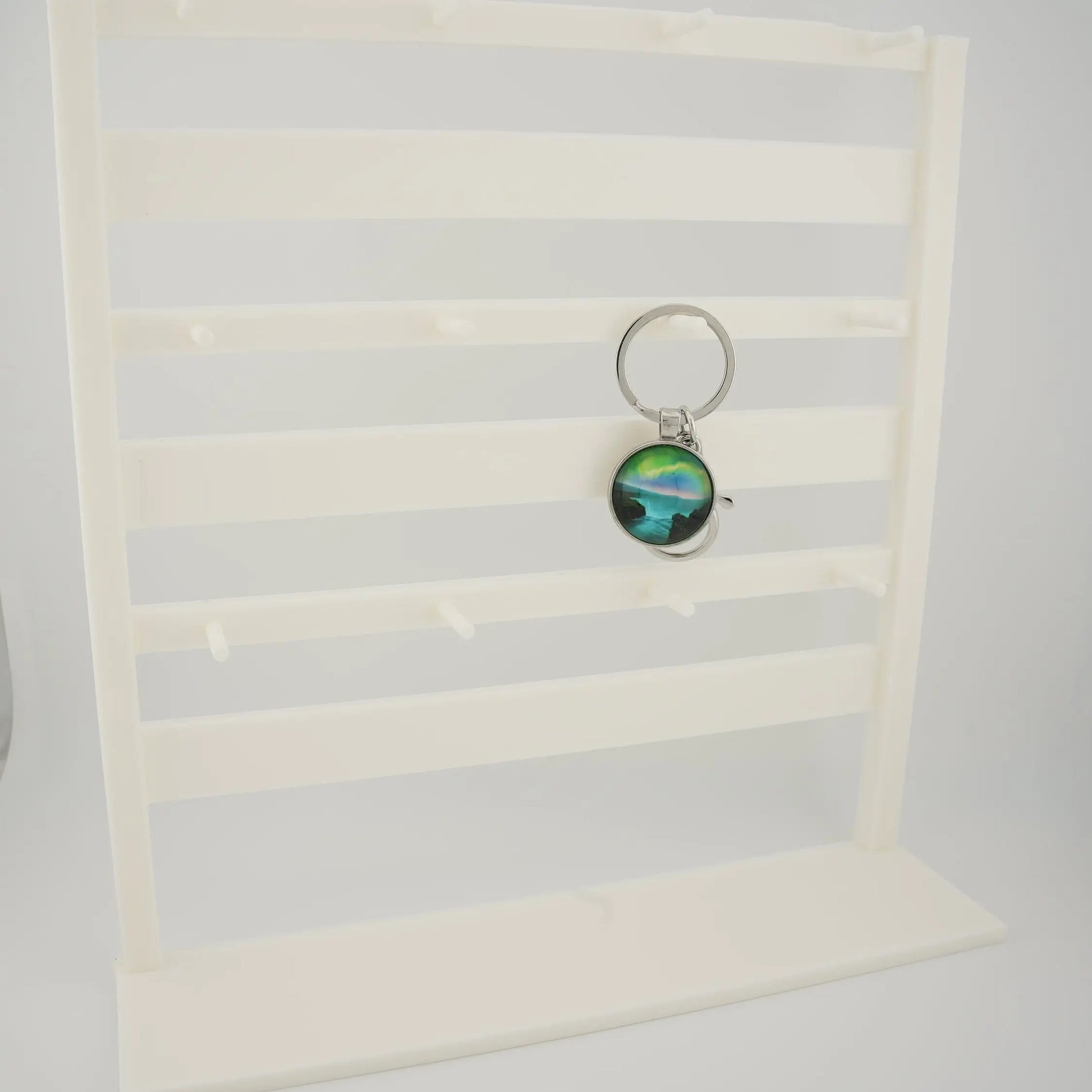 Keychain Display Rack - White Tabletop Display Stand for Charms and Accessories Sancticraft
