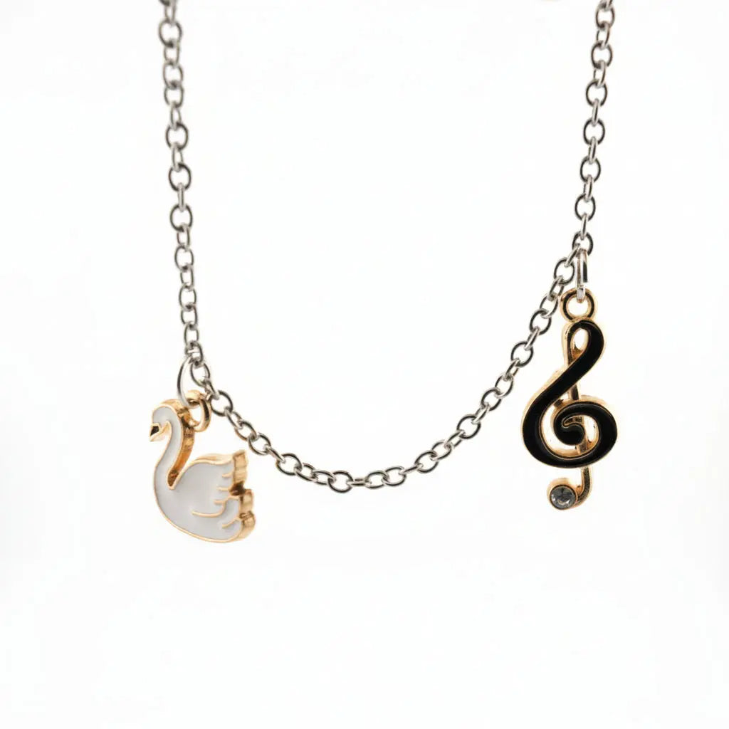 Swan and Treble Clef Charm Bracelet Sancticraft