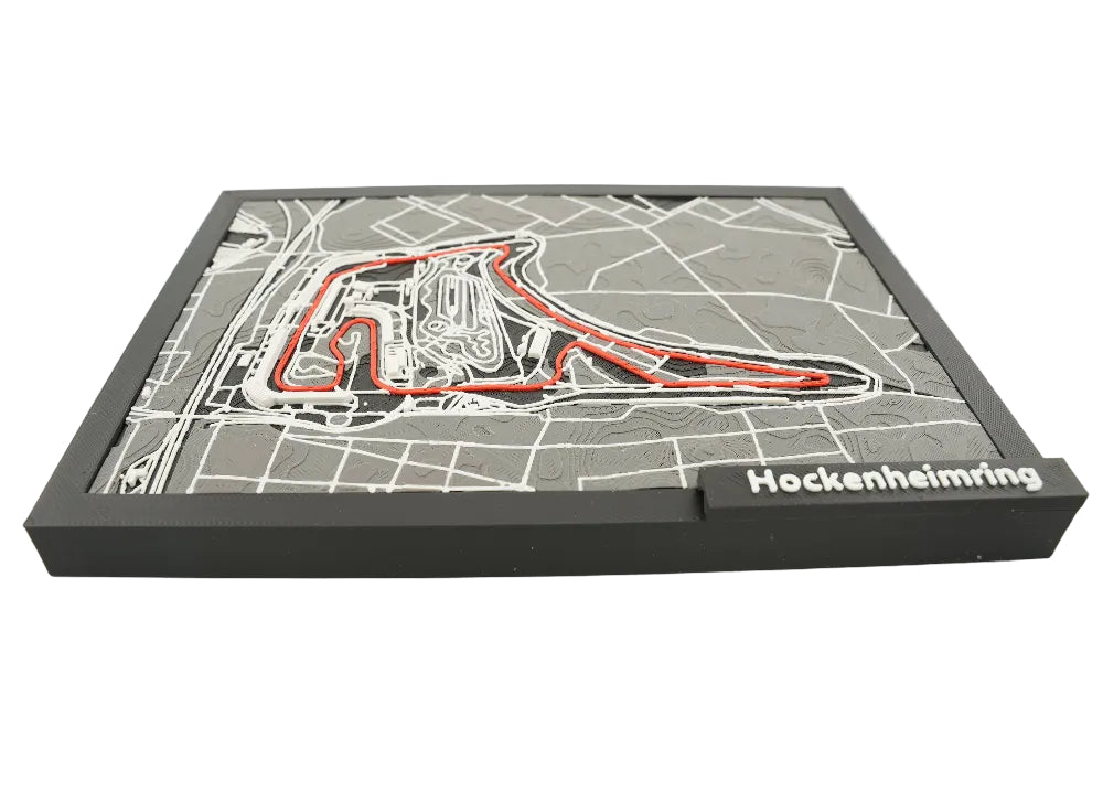 3D Hockenheimring Track Map | Framed Formula 1 Poster and Raace Track Wall Art Gift