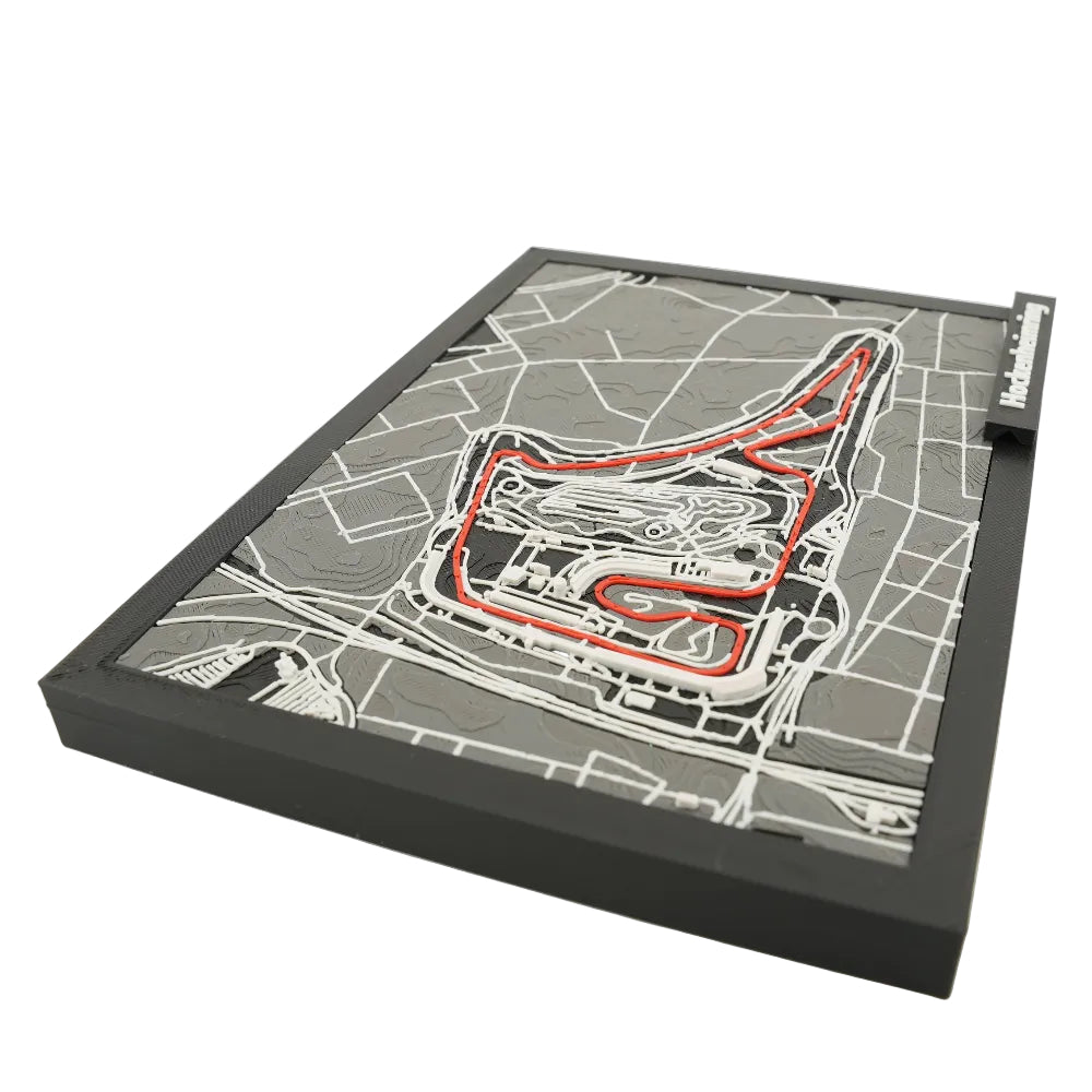3D Hockenheimring Track Map | Framed Formula 1 Poster and Raace Track Wall Art Gift