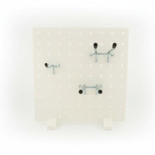 9" x 9" Desktop Pegboard Display with Stand and 3 tool hooks- Organizer Panel