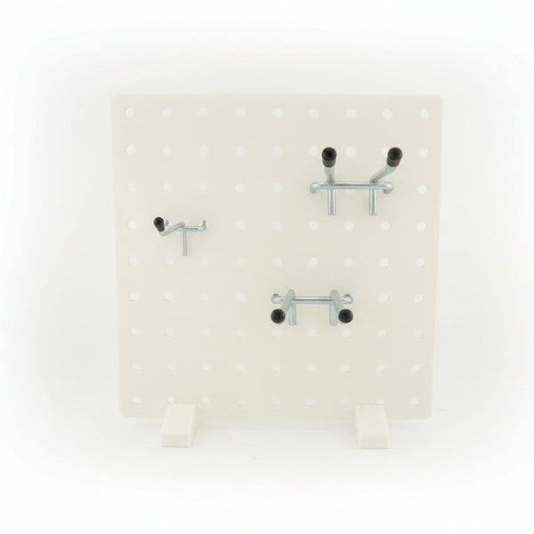 9" x 9" Desktop Pegboard Display with Stand and 3 tool hooks- Organizer Panel