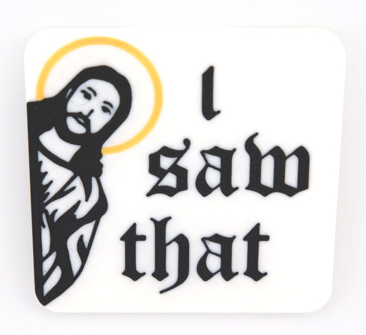 Jesus Magnet Gift – “I Saw That” Fridge Decor | Christian Humor for Kitchen | Religious Gag Gift | Personalized Stocking Stuffer
