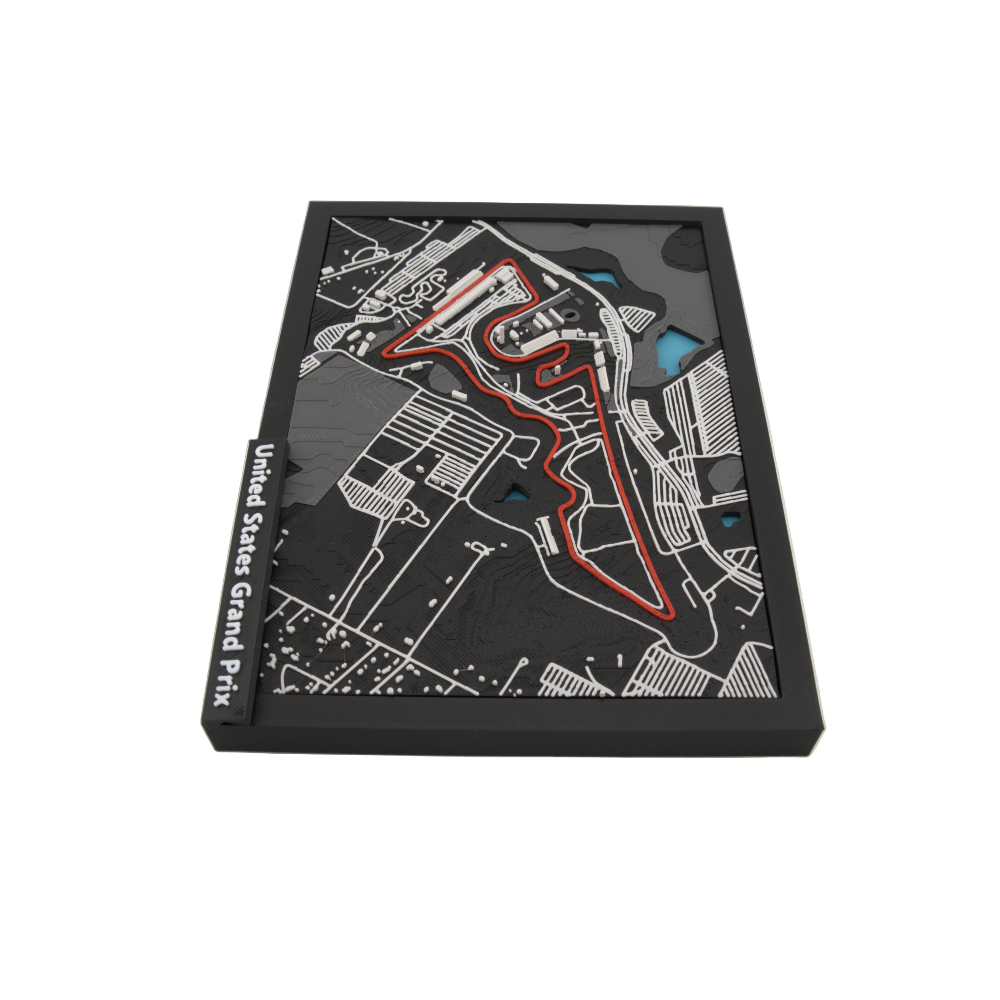 United States Grand Prix 3D Track Map – Framed Circuit of the Americas Model | Racing Art for Motorsport Enthusiasts