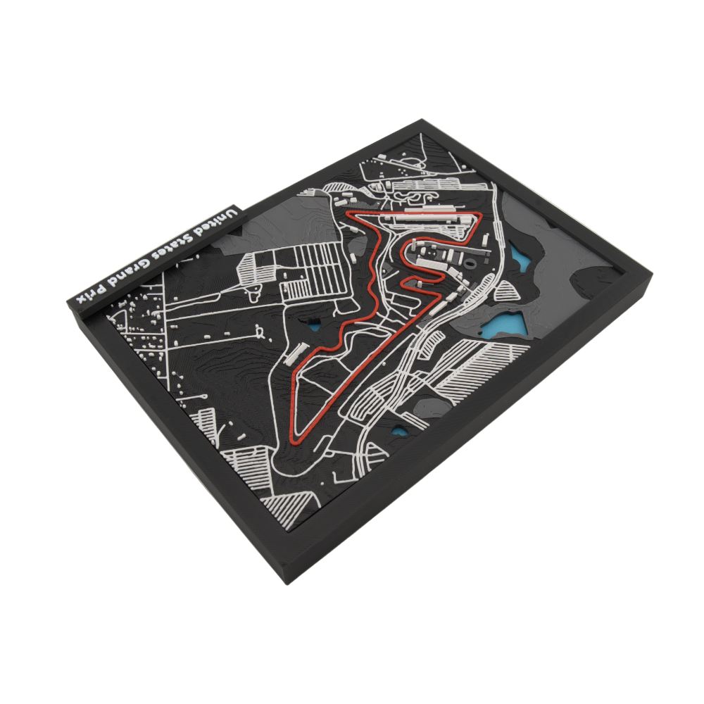 United States Grand Prix 3D Track Map – Framed Circuit of the Americas Model | Racing Art for Motorsport Enthusiasts