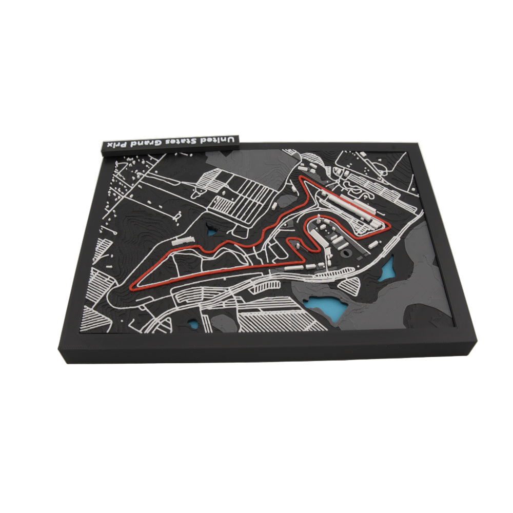 United States Grand Prix 3D Track Map – Framed Circuit of the Americas Model | Racing Art for Motorsport Enthusiasts