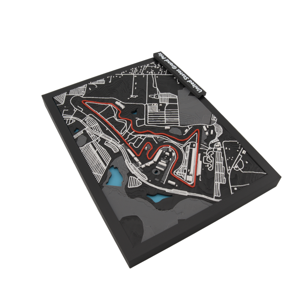 United States Grand Prix 3D Track Map – Framed Circuit of the Americas Model | Racing Art for Motorsport Enthusiasts