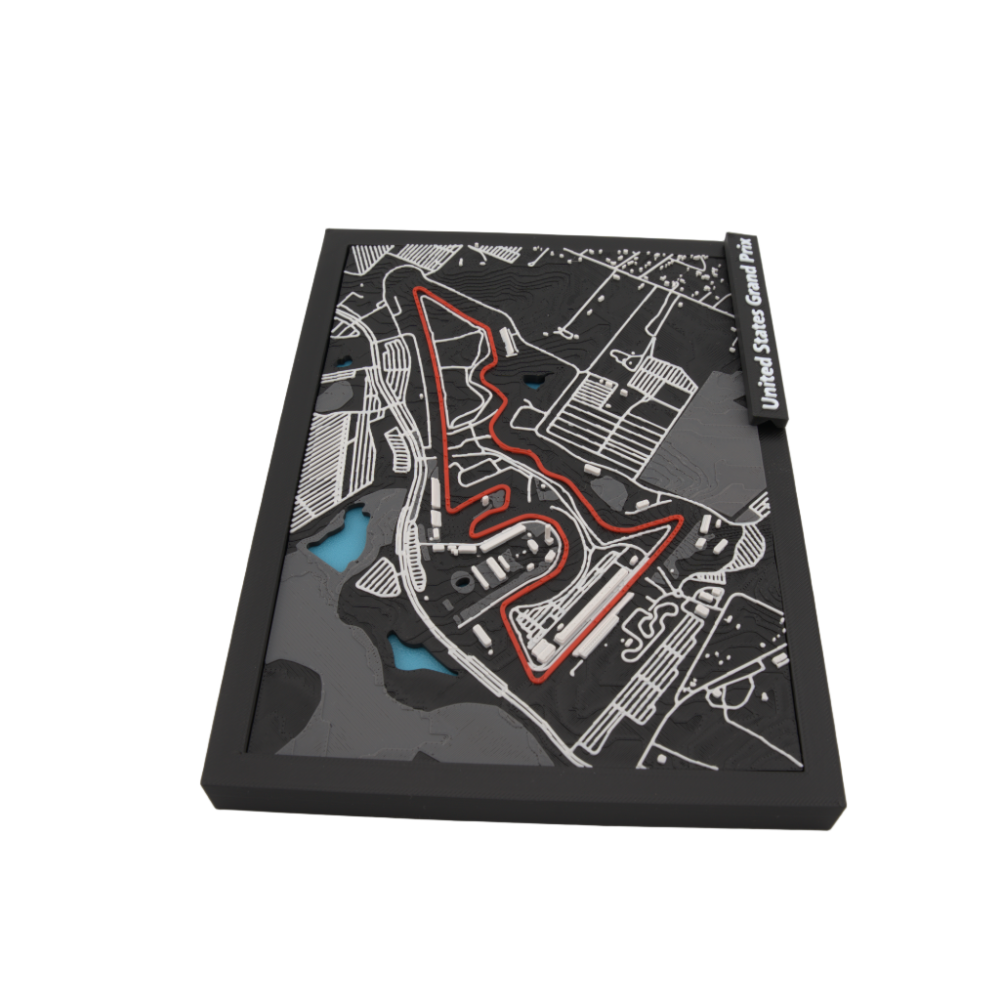 United States Grand Prix 3D Track Map – Framed Circuit of the Americas Model | Racing Art for Motorsport Enthusiasts