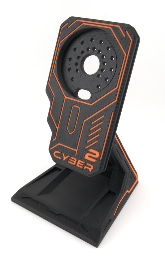 CYBER 2 MagSafe Charging Stand for iPhone – Desk Dock with Ergonomic Design – Black and Orange