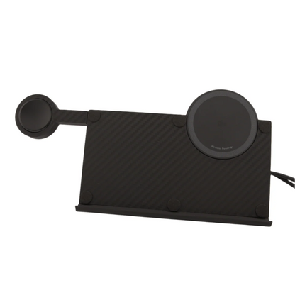 Sancticraft™ 2-in-1 Z Fold 7 Charging Stand with Carbon Fiber pattern (Charge Phone + Watch)