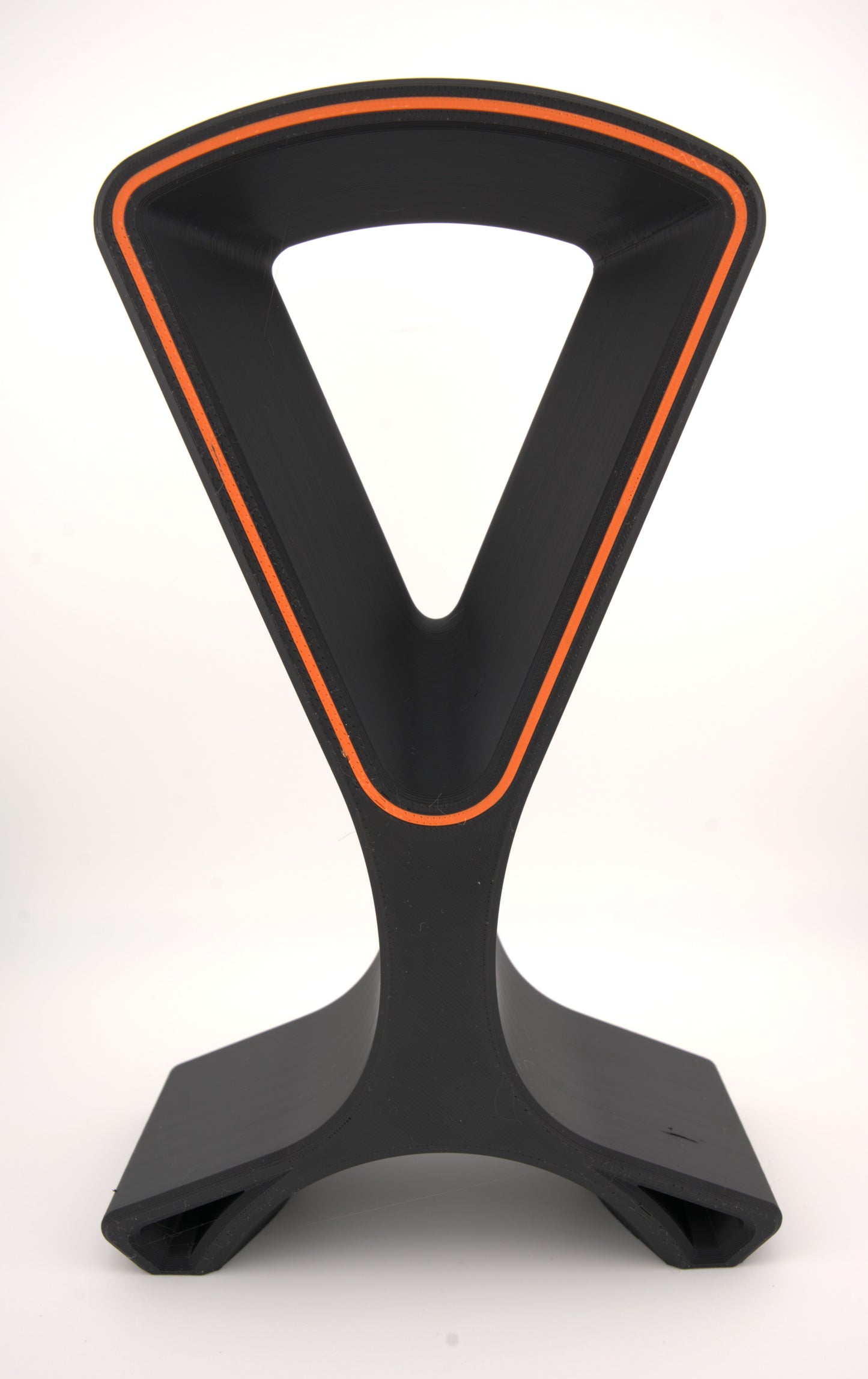 Modern Y-Shape Headphone Stand with Orange Trim – Desktop Organizer for Gamers and Creatives