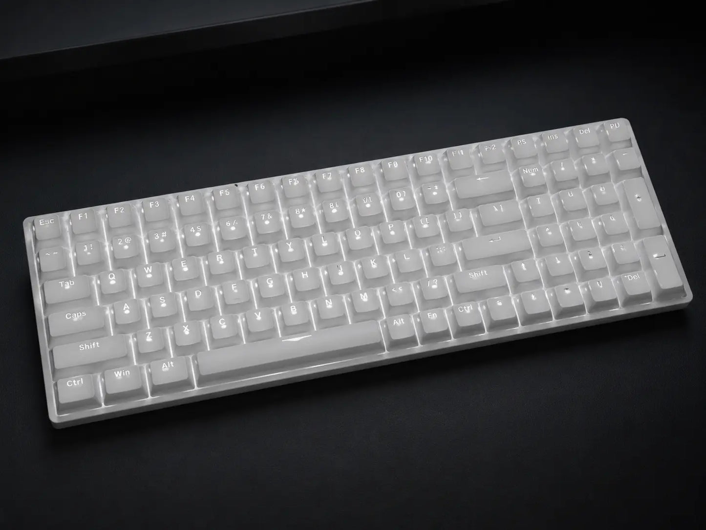 Wireless Mechanical Keyboard - Full Size White RGB Keyboard Sancticraft