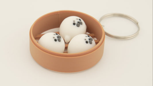 Seal Dim Sum Bun Keychain - Kawaii Bao Charm