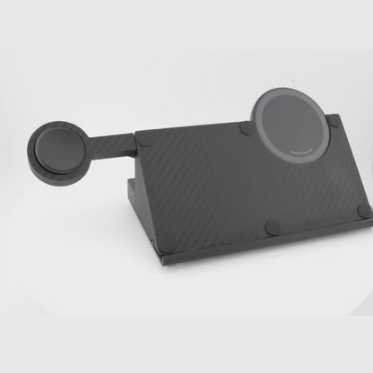 Sancticraft™ 3-in-1 Z Fold 7 Charing Stand with Carbon Fiber pattern (Charge Phone + Watch + Earbuds)