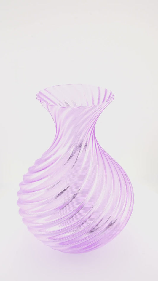Spiral Aura Vase – Lavender Purple Twisted Vase | Modern Home Decor Accent | Sculptural Centerpiece Gift for Desk Altar Bookshelf